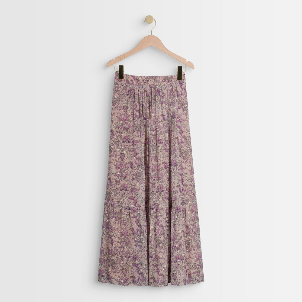 Elena mauve printed skirt mauve.