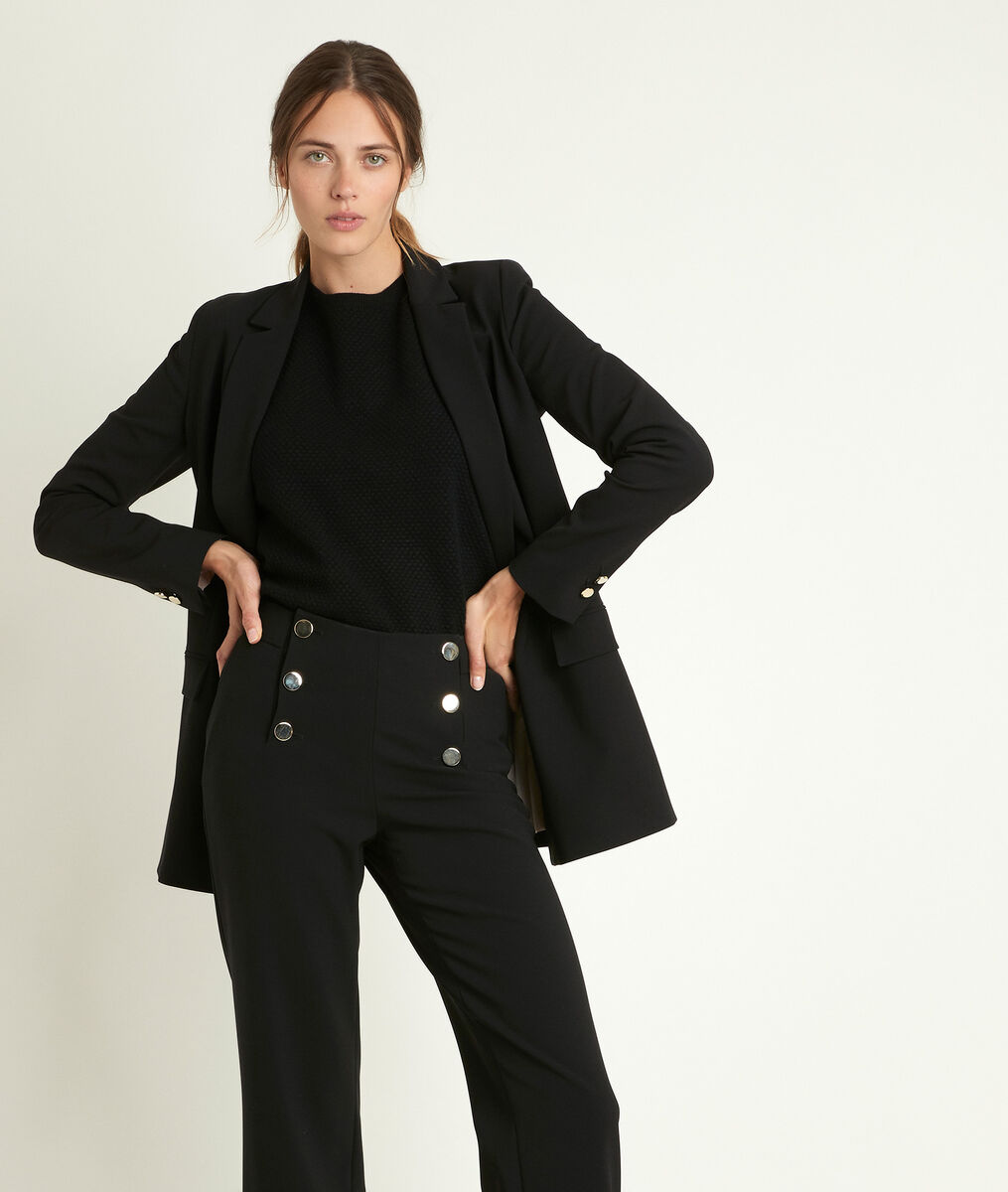 Rimel black honeycomb pullover | 1-2-3 Rimel black honeycomb pullover PhotoZ | 1-2-3