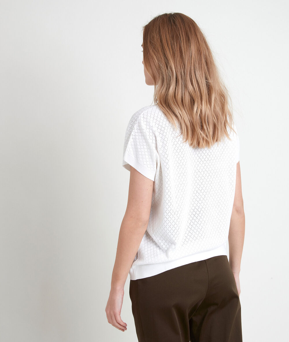 Aline ecru openwork viscose ecovero® jumper ecru.