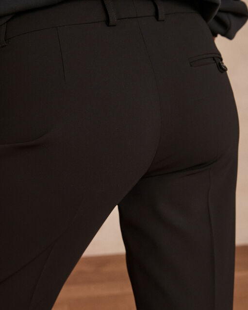 Valero black microfibre cigarette trousers (2) - Maison 123