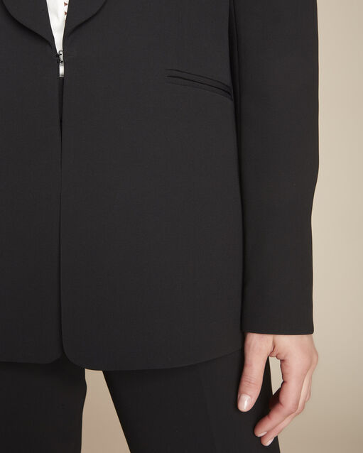 Stella black microfibre shawl collar jacket black.