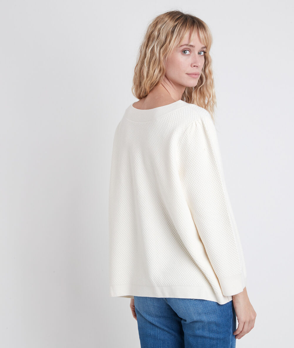 Amore ecru decorative knit jumper ecru.
