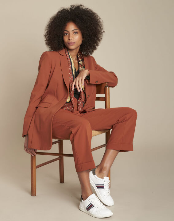 Baya Mahogany Microfibre Tailored Jacket Women Maison 123