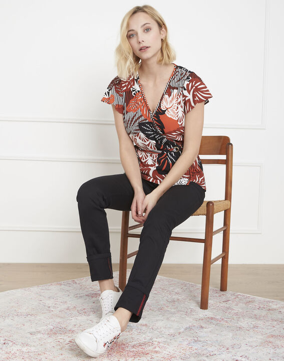 Verano mahogany printed wrap blouse | 1-2-3 Verano mahogany printed wrap blouse PhotoZ | 1-2-3