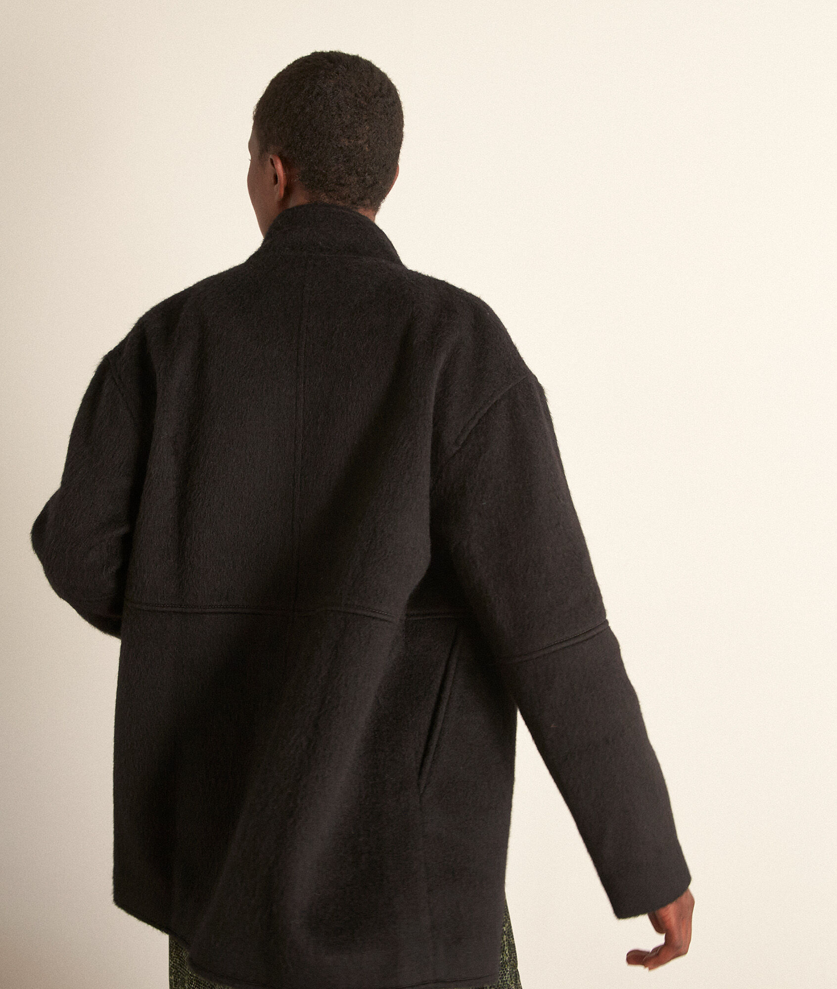 Lamia straight black wool and mohair 