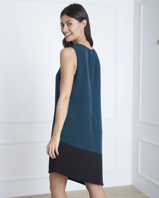 Horline dark green asymmetric dress dark teal.