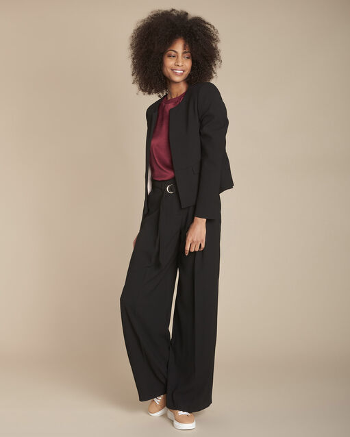 Mayssa pomegranate two-fabric blouse with satin front (2) - Maison 123