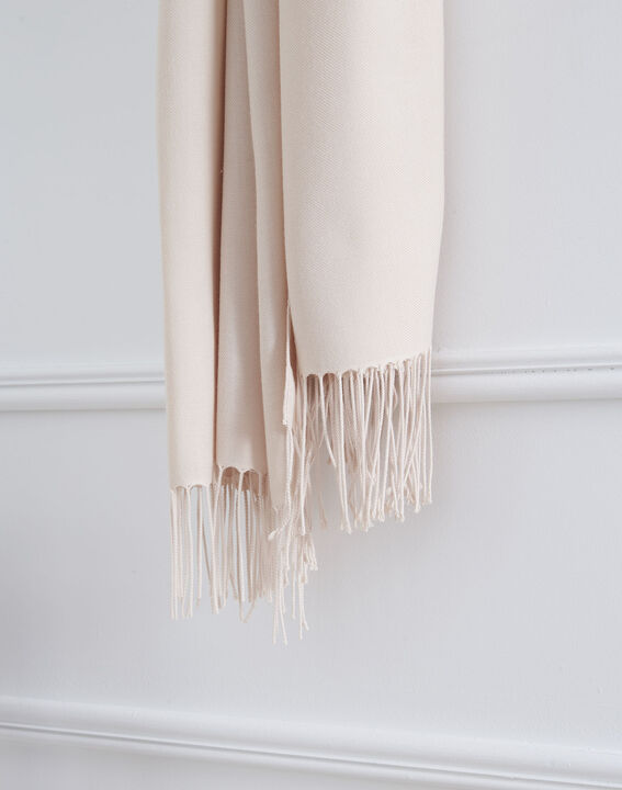 Fossette nude viscose fringed scarf | 1-2-3 Fossette nude viscose fringed scarf PhotoZ | 1-2-3