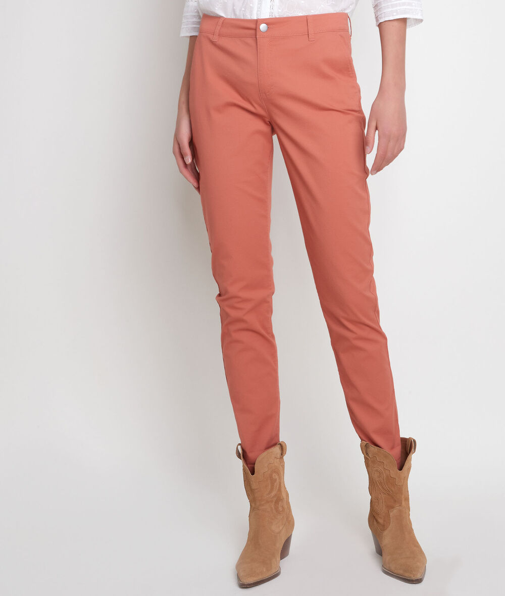 Francis orangey-red straight cotton trousers PhotoZ | 1-2-3