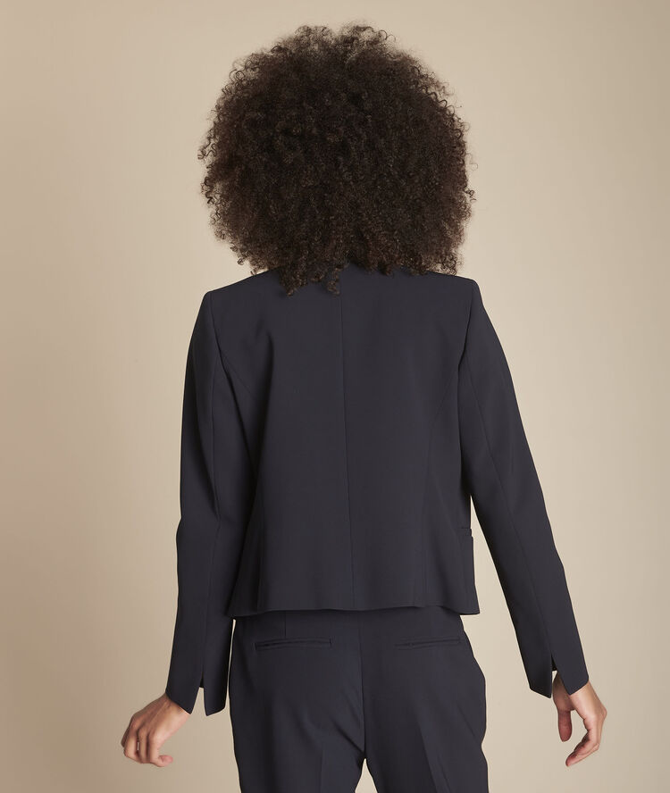 Charme navy microfibre grosgrain jacket navy.