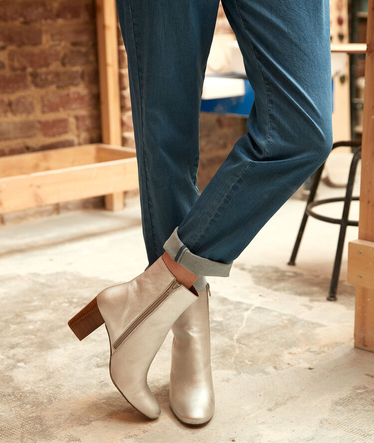 Valentine ankle boots with silver-coloured heels lurex argent.