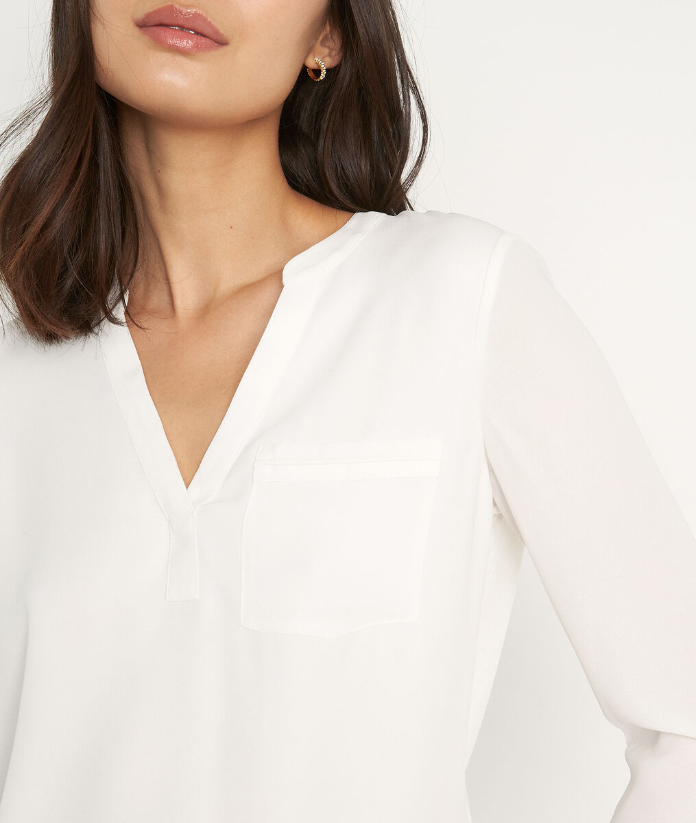 Witney two-fabric ecru top | 1-2-3 Witney two-fabric ecru top PhotoZ | 1-2-3