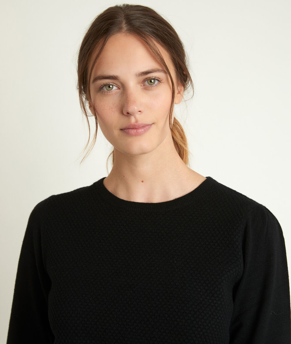 Rimel black honeycomb pullover noir.