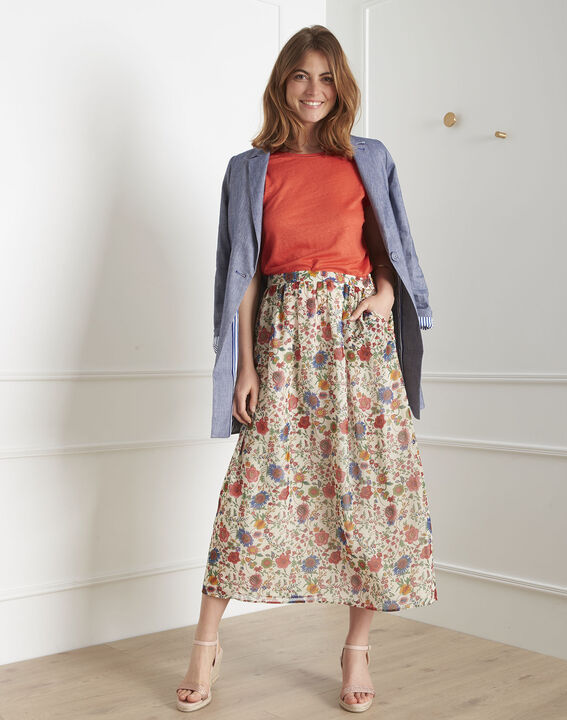 Samba ecru floral print skirt | 1-2-3 Samba ecru floral print skirt PhotoZ | 1-2-3