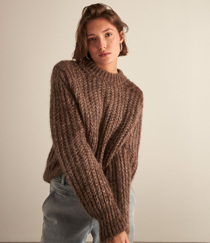Bacopa brown loose-fit mohair jumper