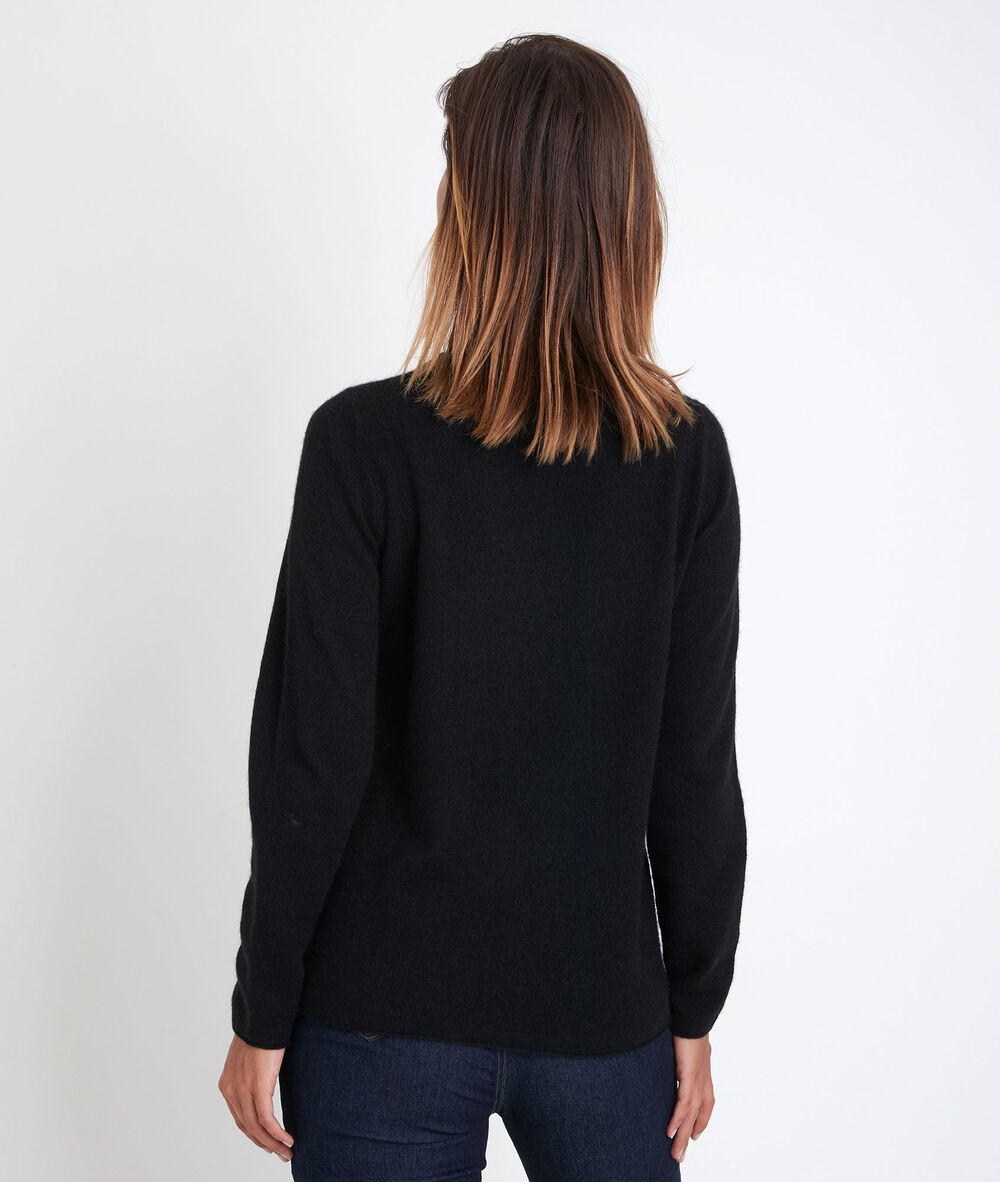 Raven colourblock cashmere pullover noir.