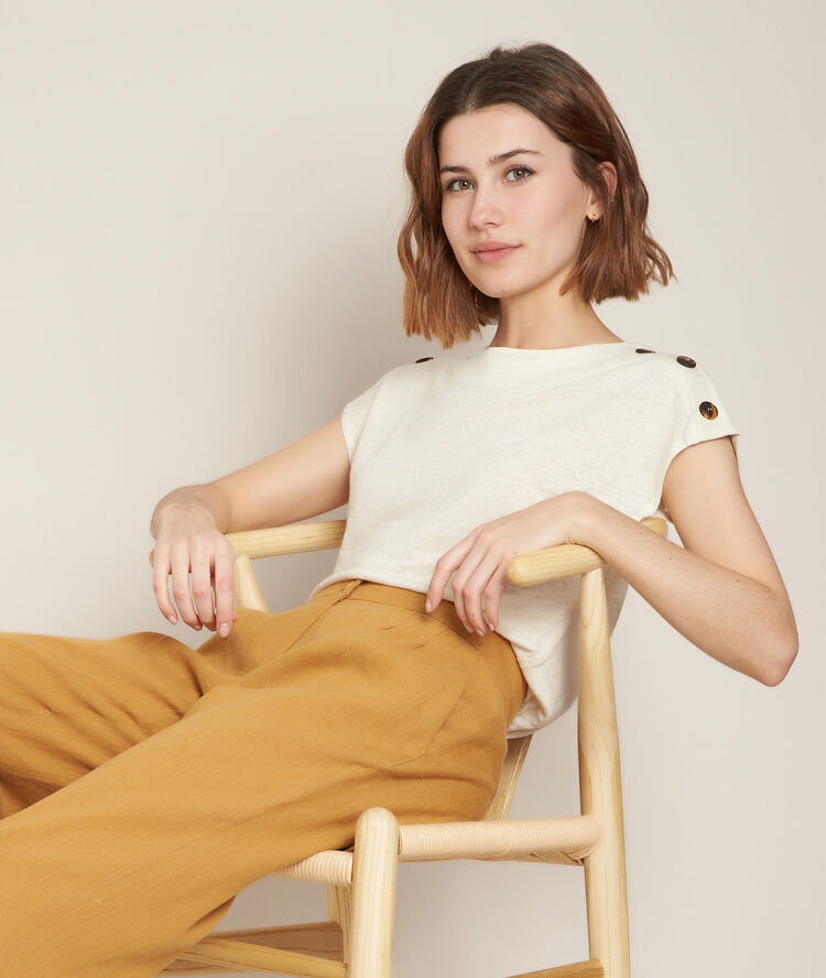 Royal greige linen t-shirt fjord.