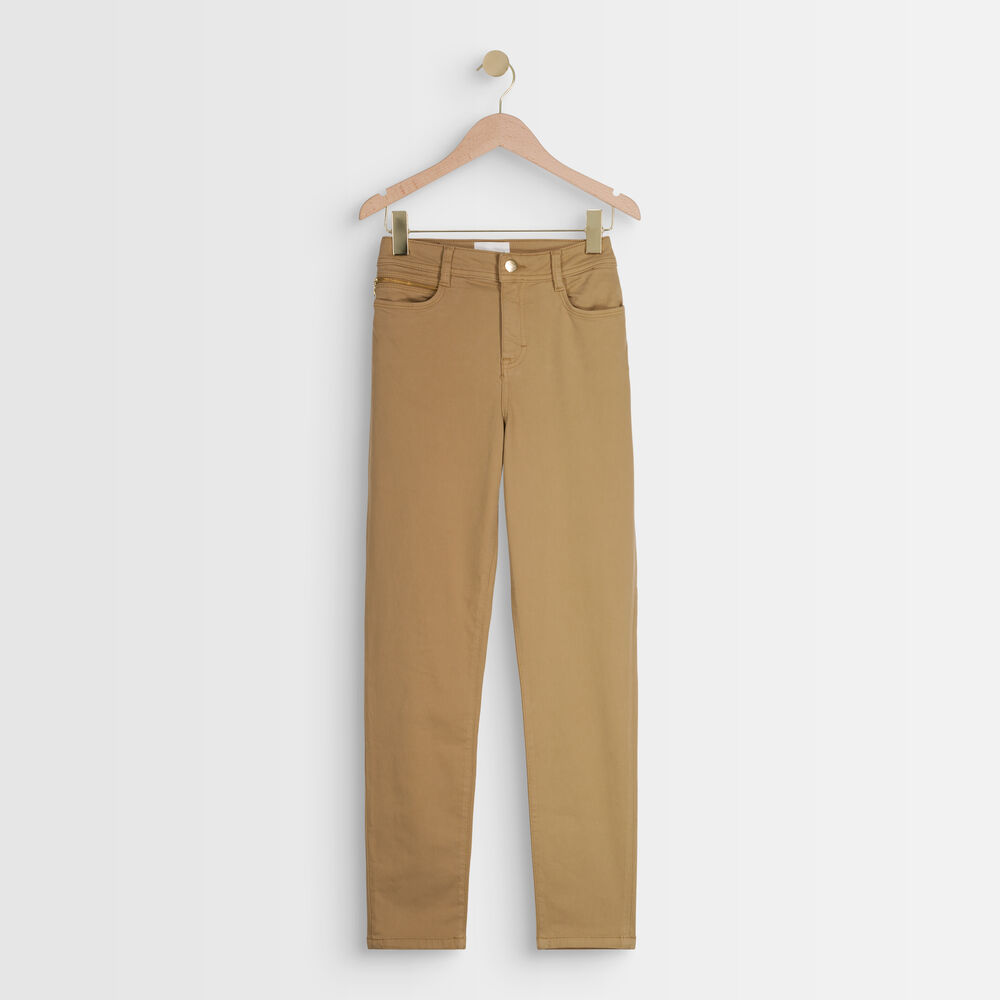 The iconic sultan brown slim-fit cotton satin jeans havana brown.