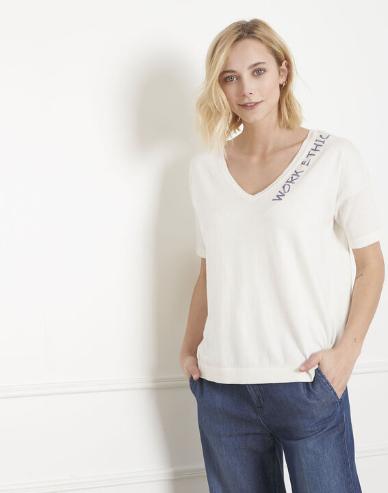 Algodao white organic cotton jumper | 1-2-3 Algodao white organic cotton jumper PhotoZ | 1-2-3