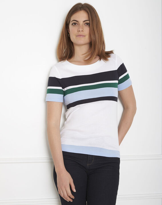 Gasayat green striped T-shirt | 1-2-3 Gasayat green striped T-shirt PhotoZ | 1-2-3