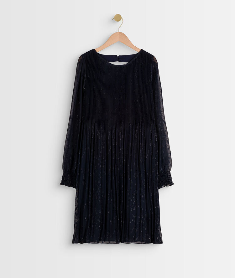 Coralia pleated lurex dress violet.