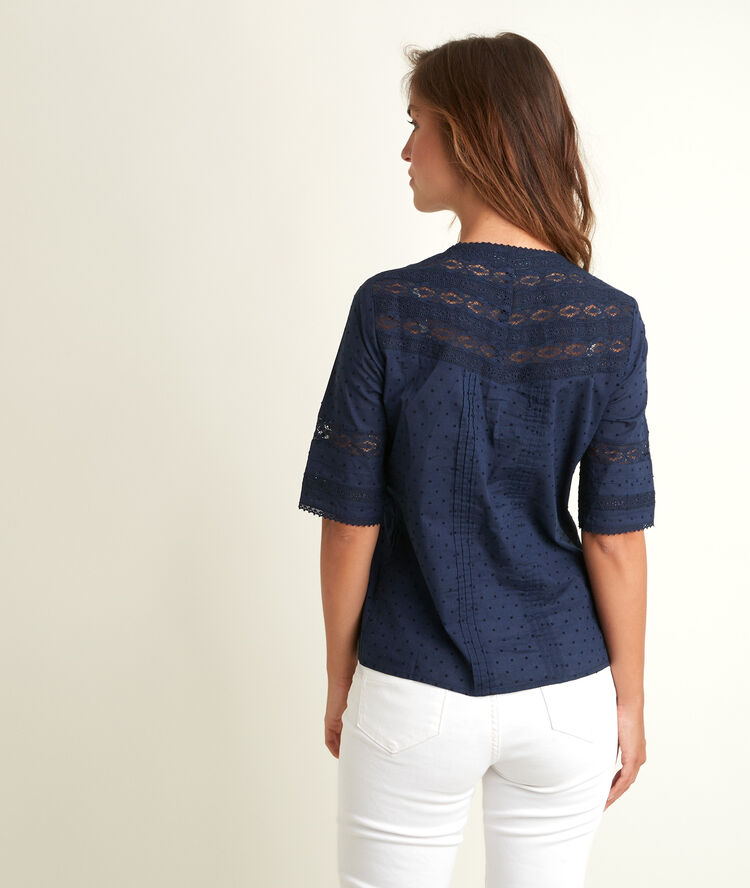 Edia blue lace blouse.