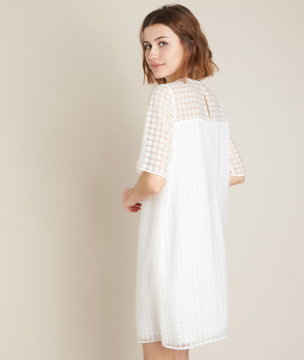 Onasis printed shift dress white.