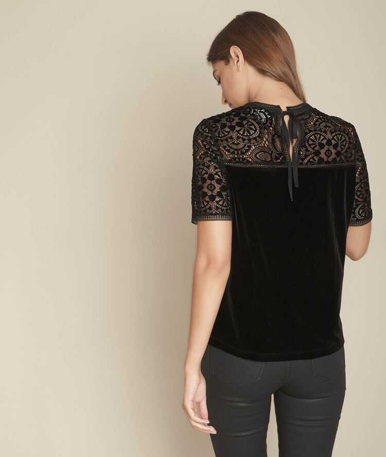 Chelsea lace and velvet top black.