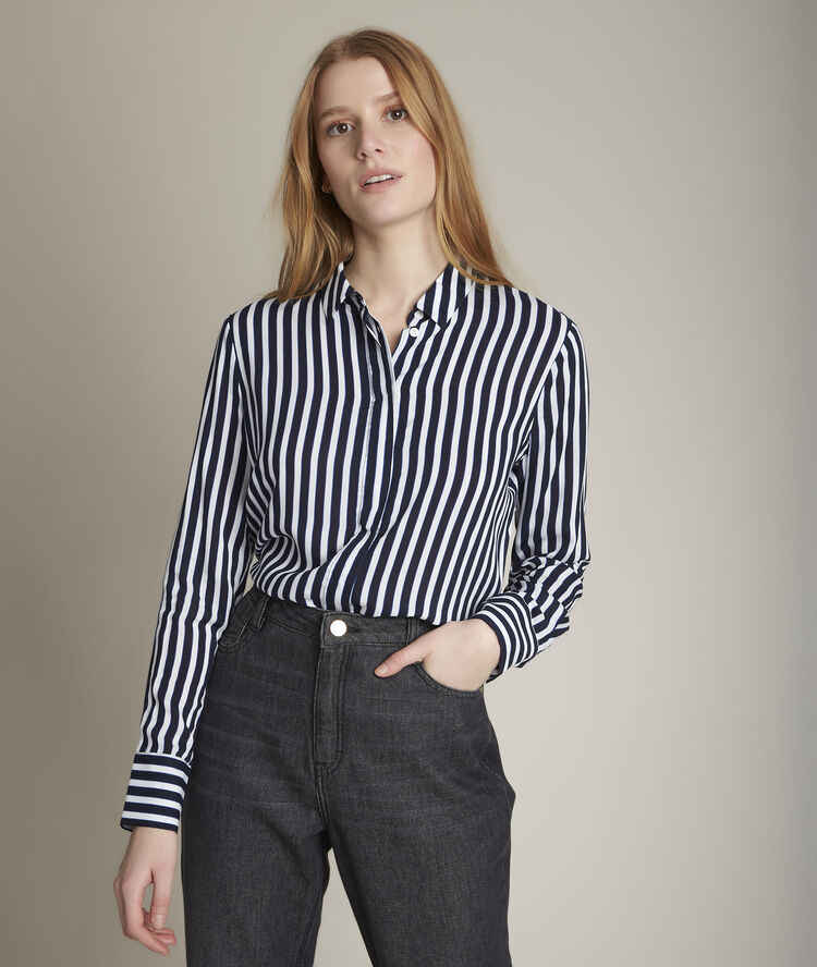 Vanessa striped shirt cobalt blue.