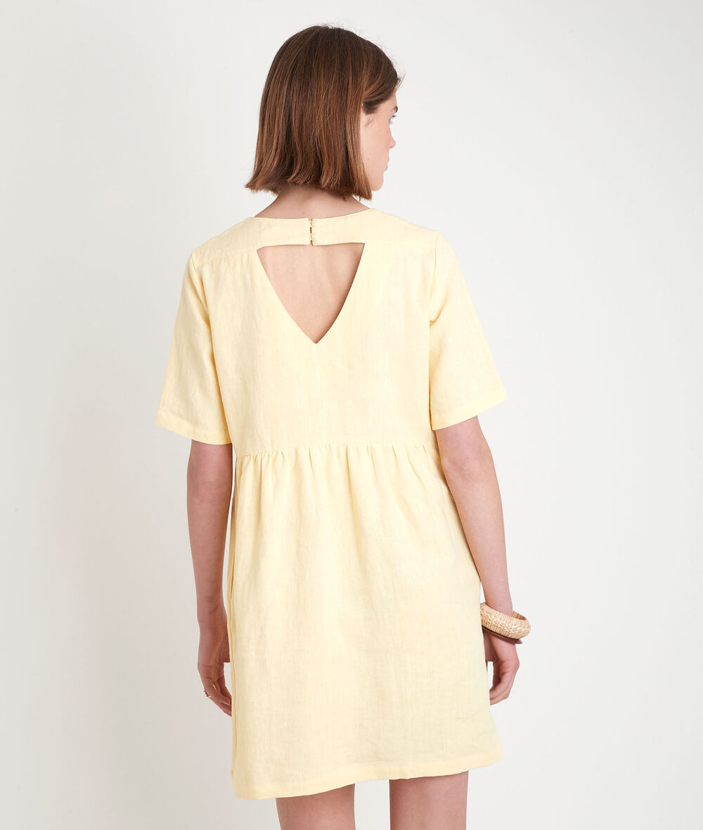 Latoya yellow certified linen dress PhotoZ | 1-2-3