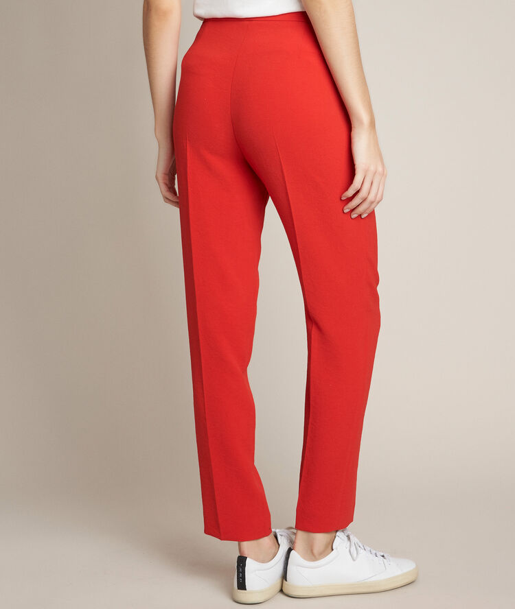 Isaure red crepe trousers poppy.