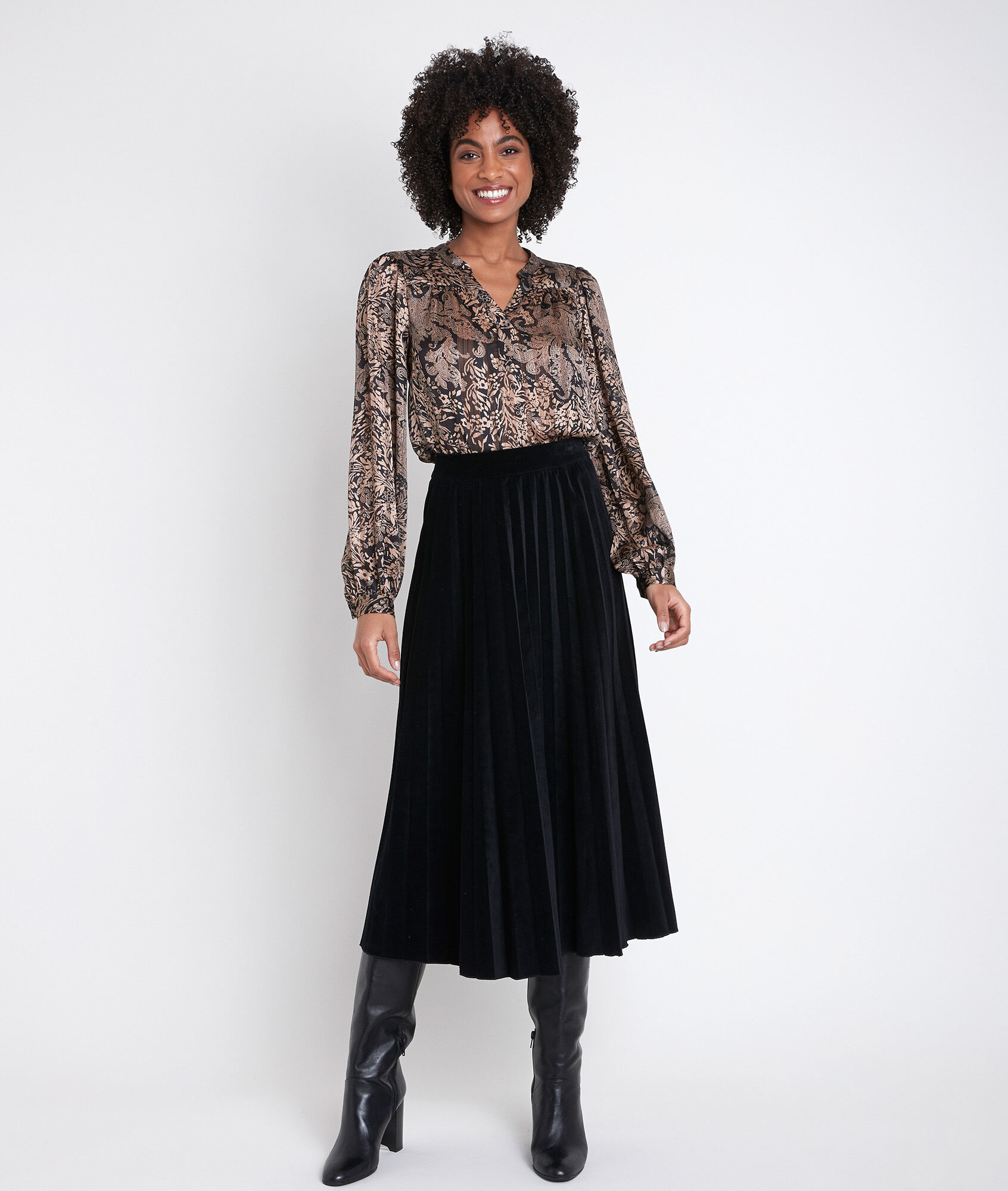 velvet pleated dress
