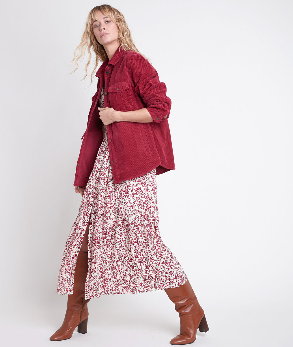 PERLE red corduroy over-shirt | 1-2-3 PERLE red corduroy over-shirt PhotoZ | 1-2-3