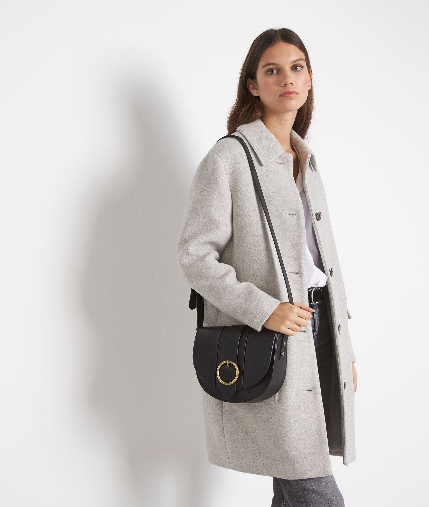 pale grey wool coat