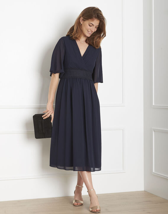 Helene navy wrap-over macramé dress | 1-2-3 Helene navy wrap-over macramé dress PhotoZ | 1-2-3