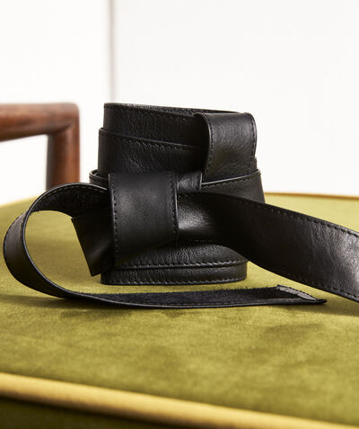 Raul wide black leather tie belt  PhotoZ | 1-2-3