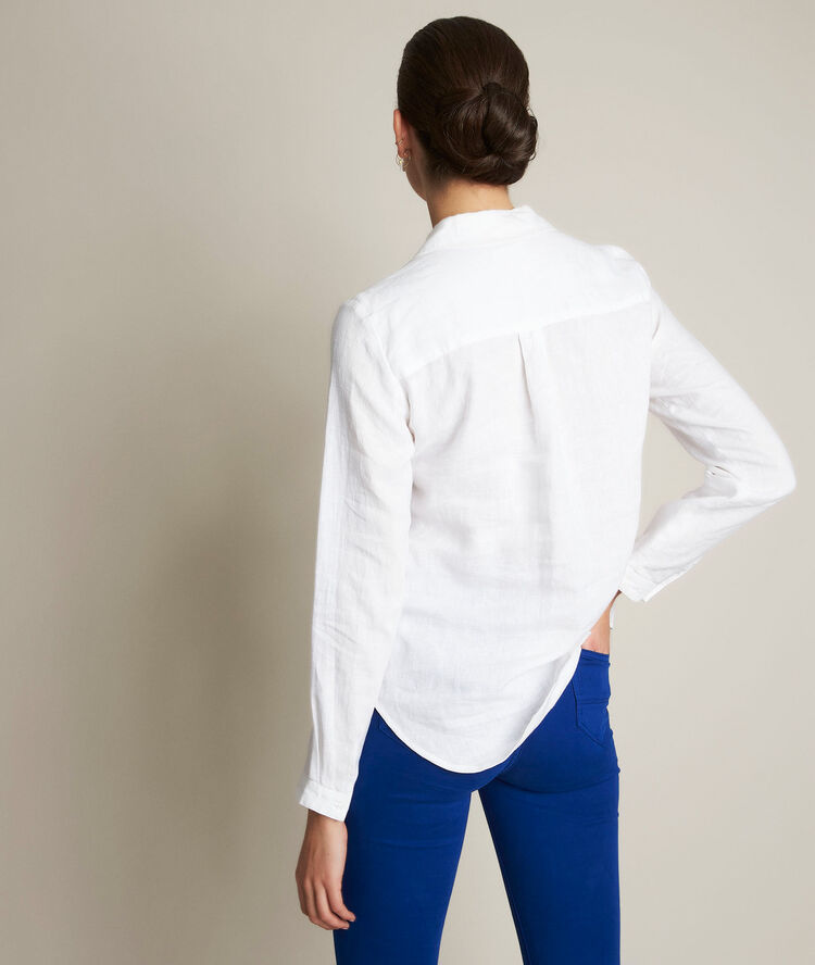 Evolie white linen shirt white.