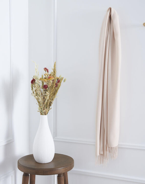 Fossette nude viscose fringed scarf | 1-2-3 Fossette nude viscose fringed scarf PhotoZ | 1-2-3