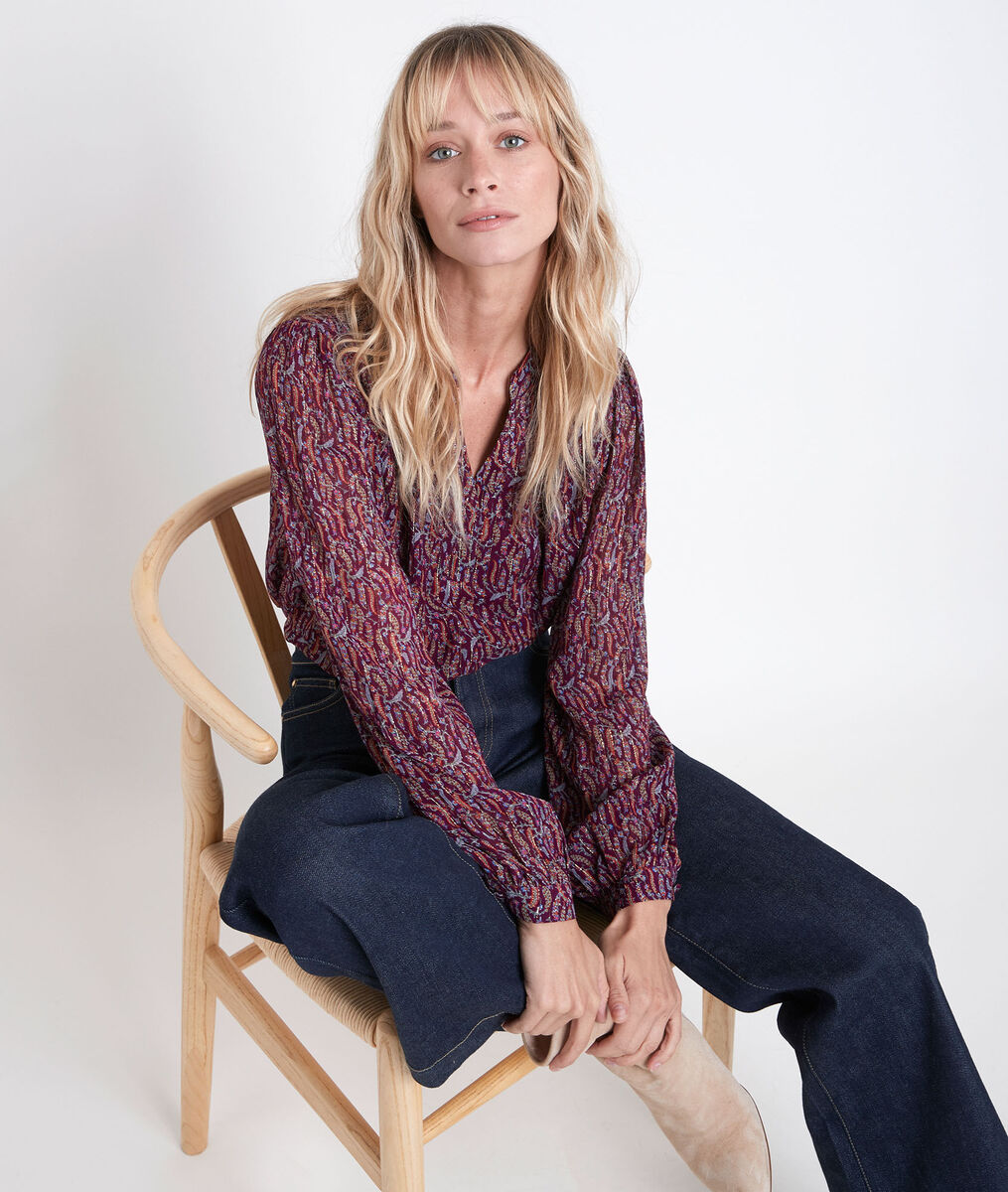 Elsa garnet printed blouse | 1-2-3 Elsa garnet printed blouse PhotoZ | 1-2-3