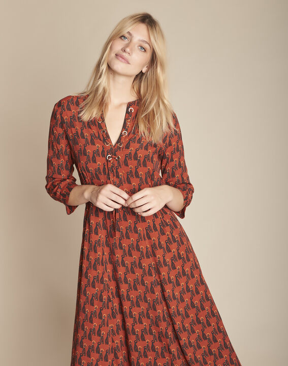 Ivita mahogany printed dress PhotoZ | 1-2-3