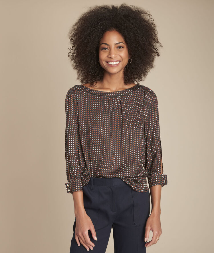 Melena black printed blouse black.