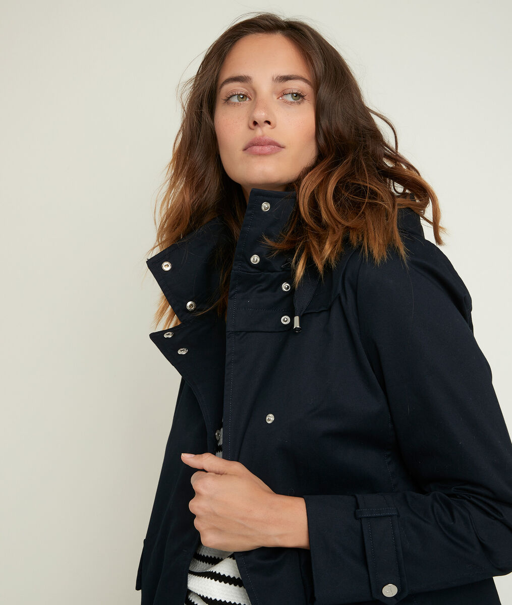 Sunko navy blue hooded parka | 1-2-3 Sunko navy blue hooded parka PhotoZ | 1-2-3