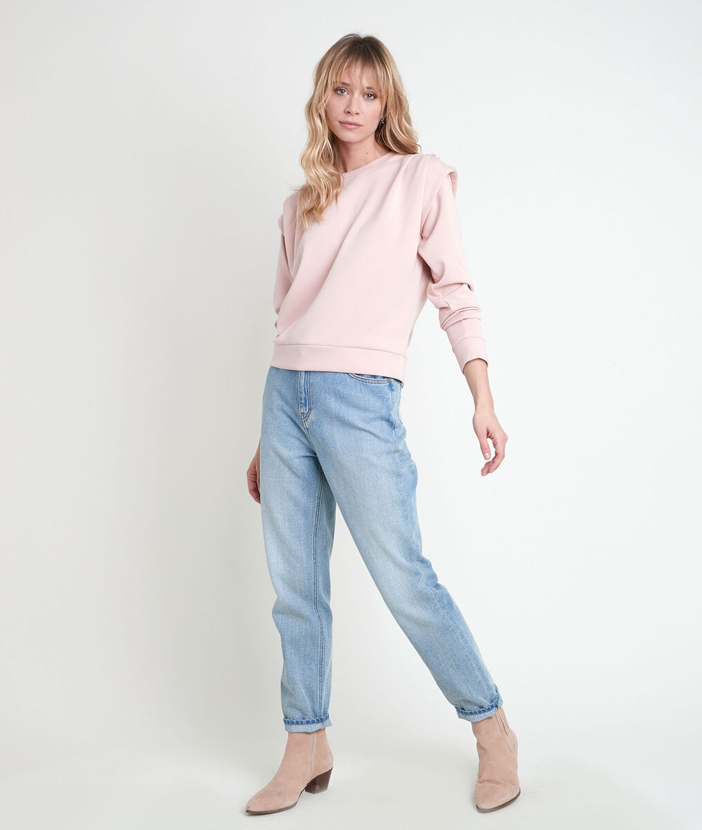 Ice pink sweater with shoulder pads | 1-2-3 Ice pink sweater with shoulder pads PhotoZ | 1-2-3
