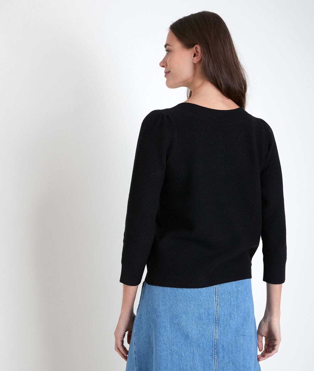 Amore black decorative knit jumper noir.