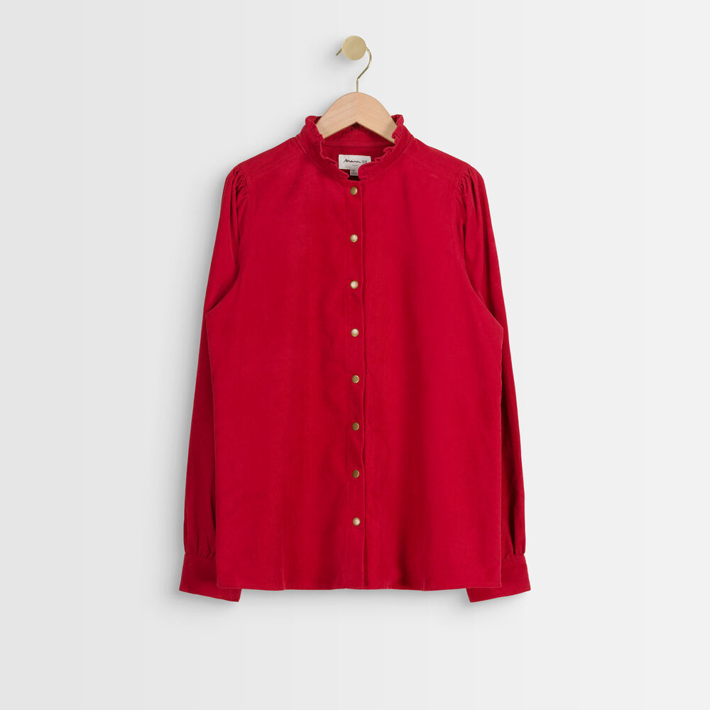 Jeraldine red corduroy shirt terracotta.