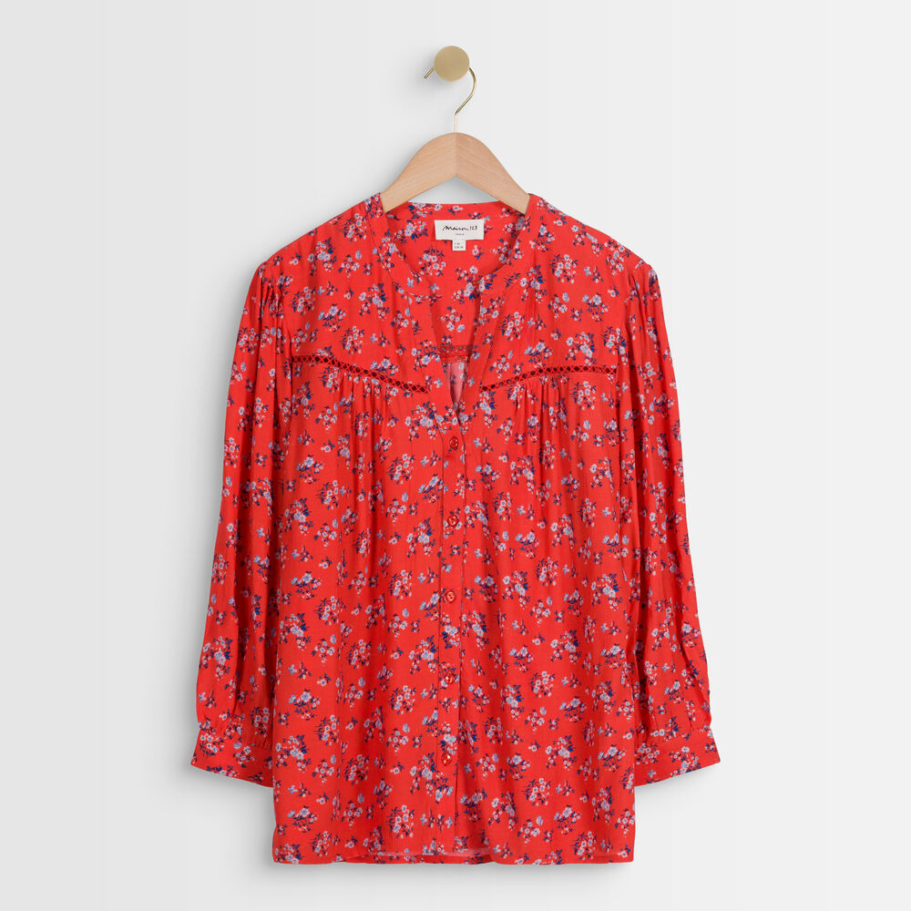 Teresa pink printed blouse rose des sables.