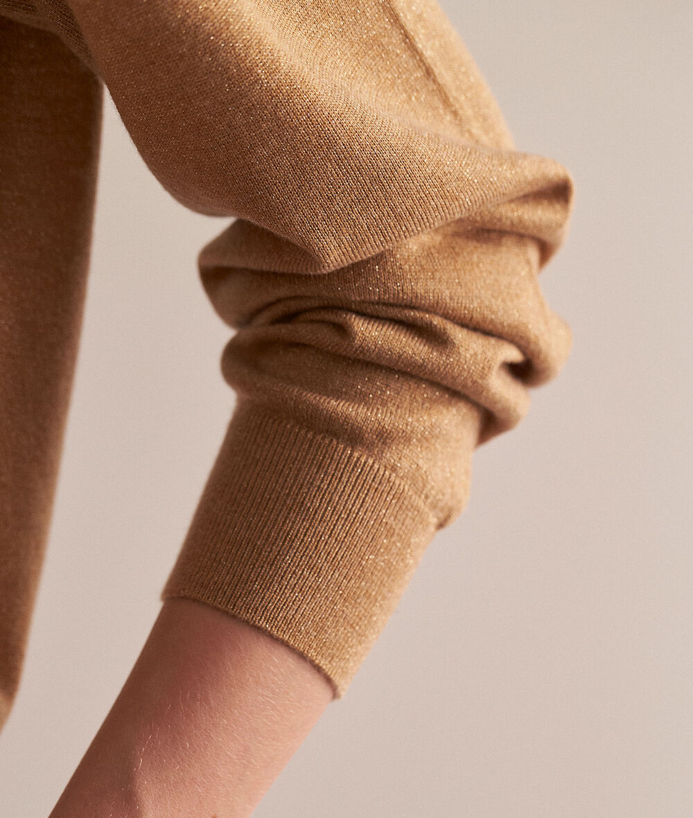 Babeth beige ultra-fine gauge knitted pullover PhotoZ | 1-2-3