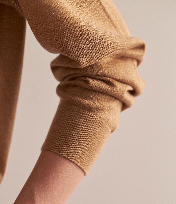 Babeth beige ultra-fine gauge knitted pullover PhotoZ | 1-2-3