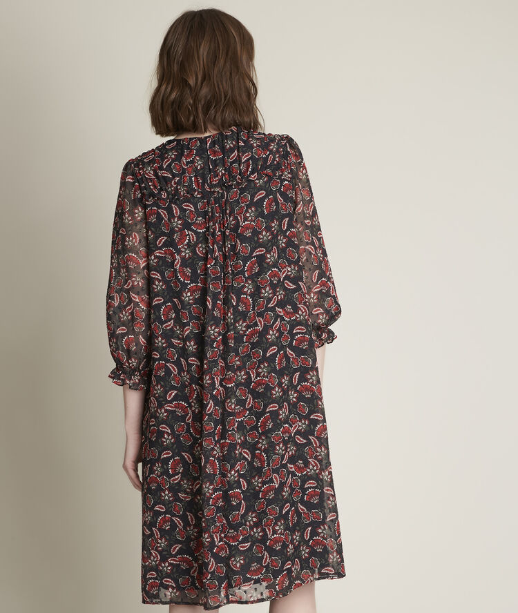 Claudia short printed dress black.