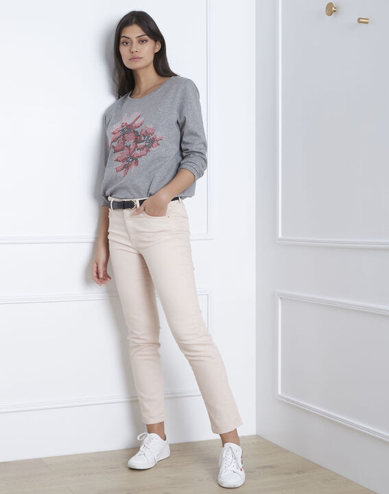 Pacco grey embroidered sweatshirt | 1-2-3 Pacco grey embroidered sweatshirt PhotoZ | 1-2-3